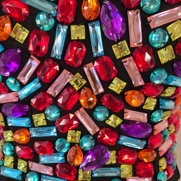 Black Multi-Colored Rhinestone Corset - Picture 2 of 4